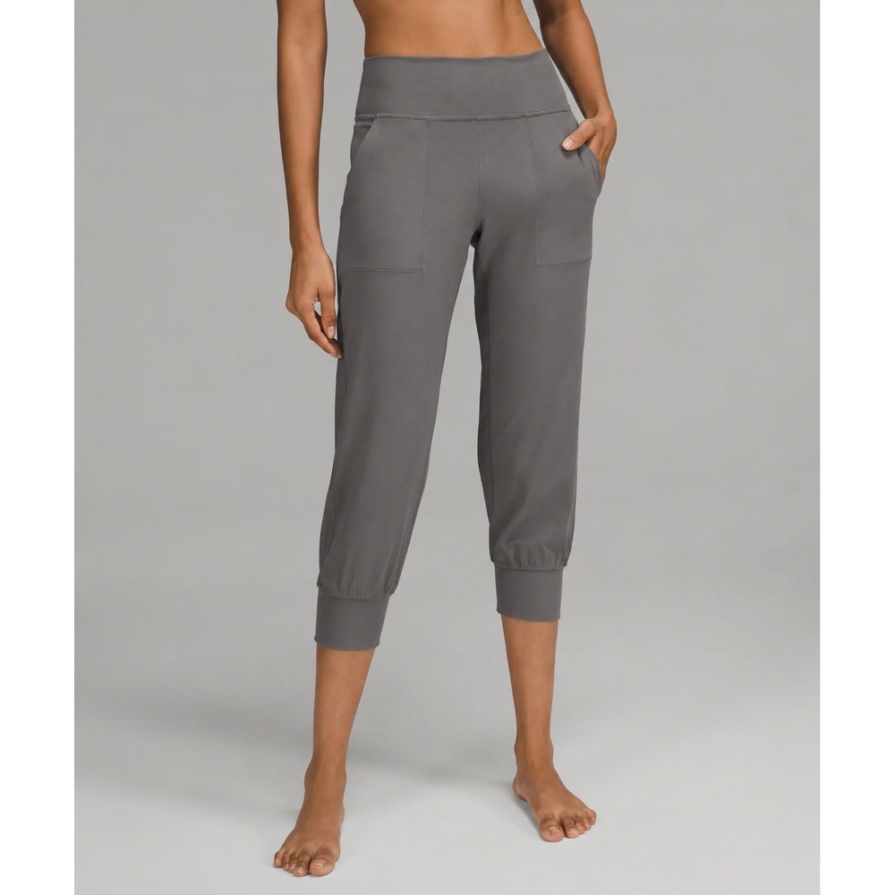 Lululemon Align Jogger Crop 23 Nulu Grey High Rise Pants 6 Yoga Workout Gym